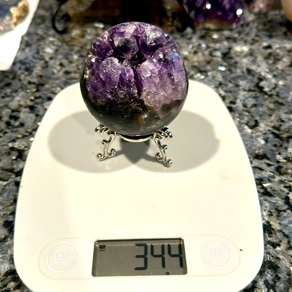 Brazilian Amethyst “Purple Ice” Druzy Small Sphere - 65.54MM - BRAMYSPH-001 - Picture 9 of 9